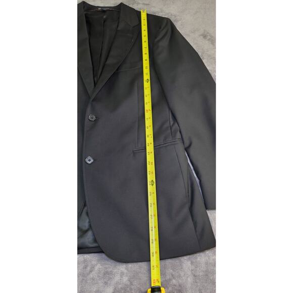 J Crew Mens 38R Blazer Sport Coat Black Half Lined Fabric Wool Made In Mexico Cl - Picture 2 of 10